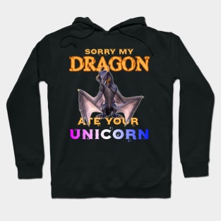 Fantasy Dragon ate cute dabbing Unicorn Hoodie